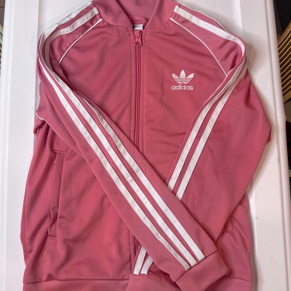 Pink adidas track jacket